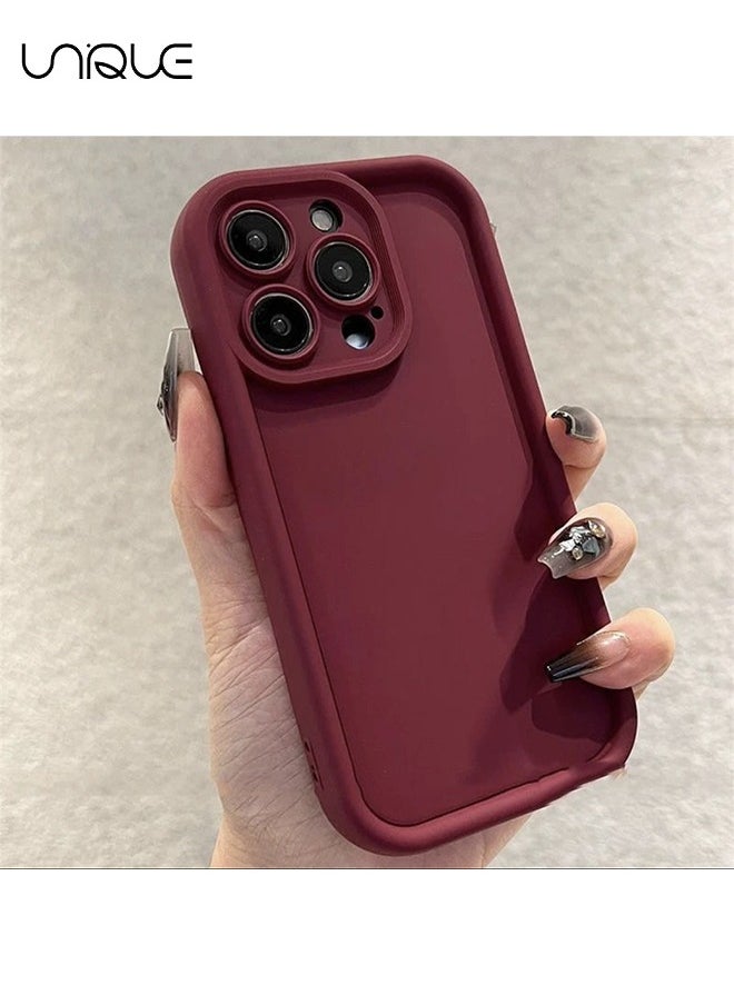 Unique For iPhone 15 Pro Max Phone Case - Solid Color Phone Case - Silicone Protective Case - Shockproof and Waterproof Phone Case Female Girl,Red  - Image 2