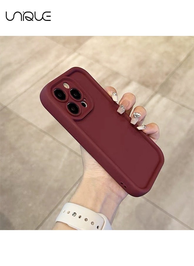 Unique For iPhone 15 Pro Max Phone Case - Solid Color Phone Case - Silicone Protective Case - Shockproof and Waterproof Phone Case Female Girl,Red  - Image 5