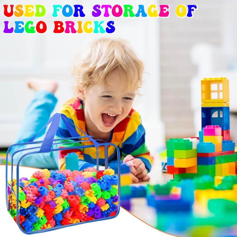 YOPCDJ 8 Packs 8 Colors Large Toy Storage Bags, Reusable Clear PVC Board Game Storage, Toy Organizers and Storage Bags with Zipper for Building Blocks, Puzzle and Handmade Accessories, Clear Toiletry Bag - Image 5