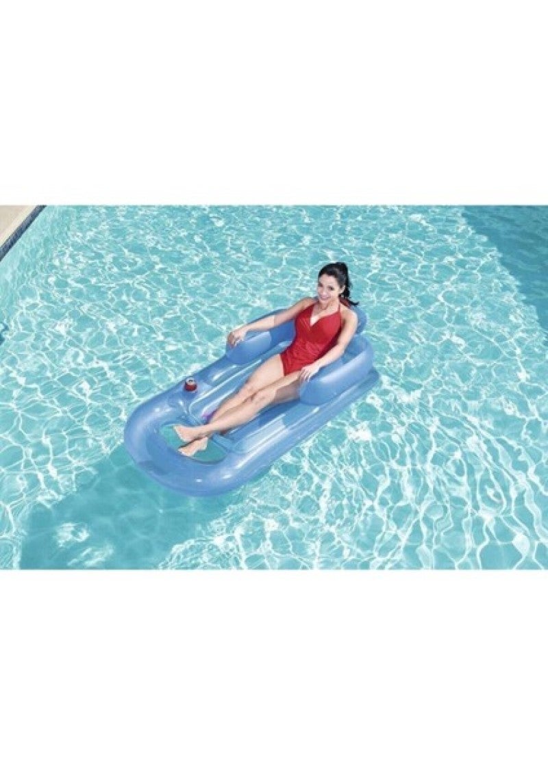 Pool Float Chair With 50+ UPF UV Protection 1.61 M x 84 Cm Durable Vinyl - Balanced Stable Design Luxury Water Lounger for Pool Sea Sunbathing - Image 2