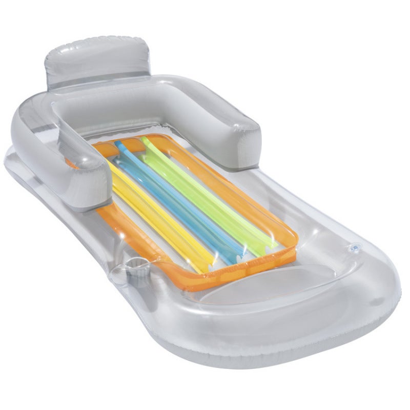 Pool Float Chair With 50+ UPF UV Protection 1.61 M x 84 Cm Durable Vinyl - Balanced Stable Design Luxury Water Lounger for Pool Sea Sunbathing - Image 1