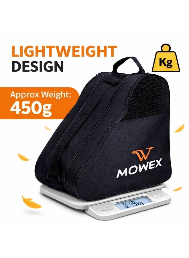 OVERS Roller Skates Carry Bag Lightweight 450g, Large Capacity 3-Layer Skating Backpack with Mesh Ventilation, Helmet & Protective Gear Storage, Water Bottle Pocket – Black - Image 5