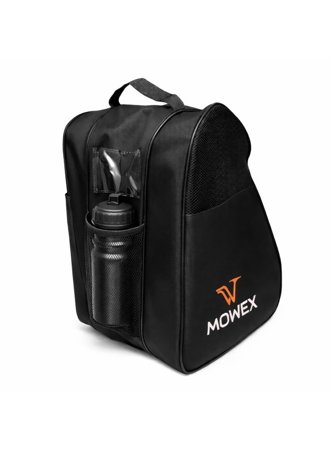 OVERS Roller Skates Carry Bag Lightweight 450g, Large Capacity 3-Layer Skating Backpack with Mesh Ventilation, Helmet & Protective Gear Storage, Water Bottle Pocket – Black - Image 2