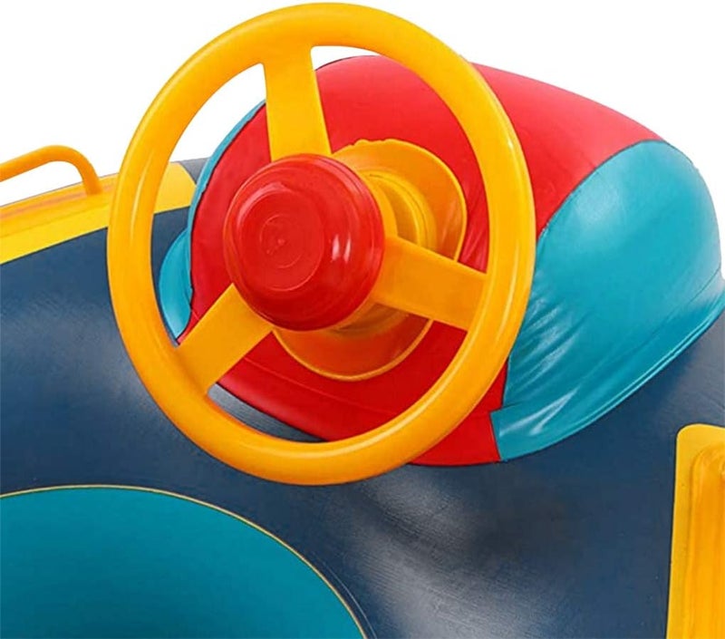 GREUS Cute Child Kids Inflatable Pool Float PVC Summer Swim Float Air Bed Lake Boat Swimming Floats with 2 Handles Surfing Raft Bodyboard Floating Mattress Seat Swim Ring for Girls Boys 1-5 Years - Image 4