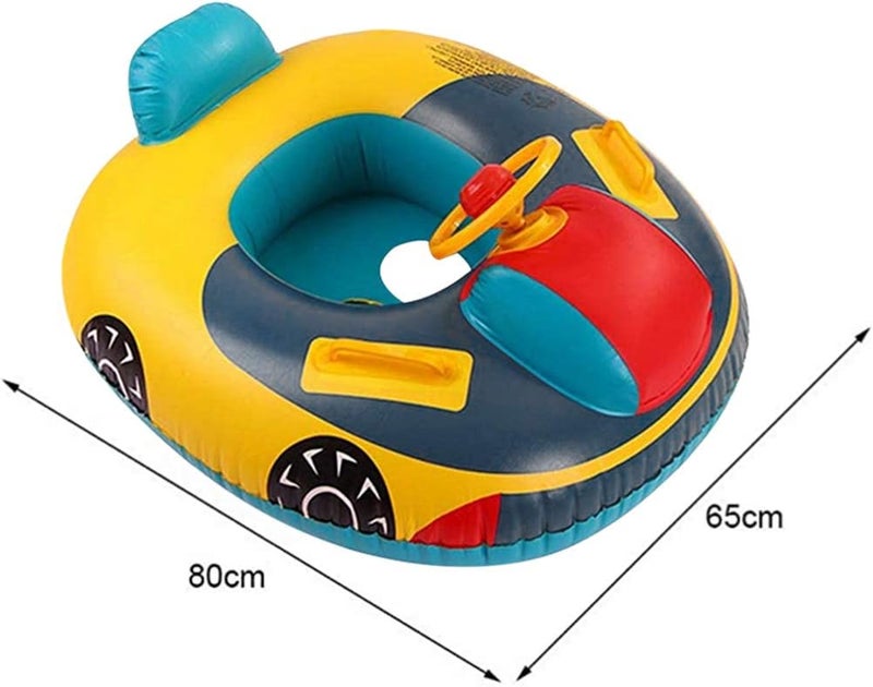 GREUS Cute Child Kids Inflatable Pool Float PVC Summer Swim Float Air Bed Lake Boat Swimming Floats with 2 Handles Surfing Raft Bodyboard Floating Mattress Seat Swim Ring for Girls Boys 1-5 Years - Image 3