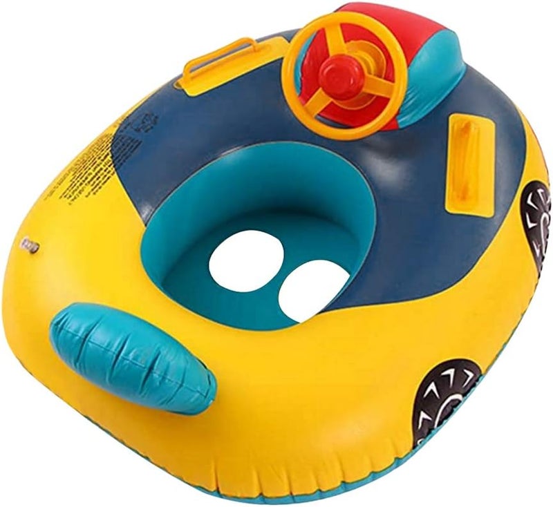GREUS Cute Child Kids Inflatable Pool Float PVC Summer Swim Float Air Bed Lake Boat Swimming Floats with 2 Handles Surfing Raft Bodyboard Floating Mattress Seat Swim Ring for Girls Boys 1-5 Years - Image 1