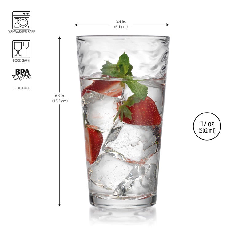 Glaver's Drinking Glasses Set of 10 Highball Glass Cups, 17 Oz Cooler Glassware. Home and Bar Everyday Basic Drinkware Elegant Kitchen Glasses for Water, Juice, Cocktails, Iced Tea. - Image 5