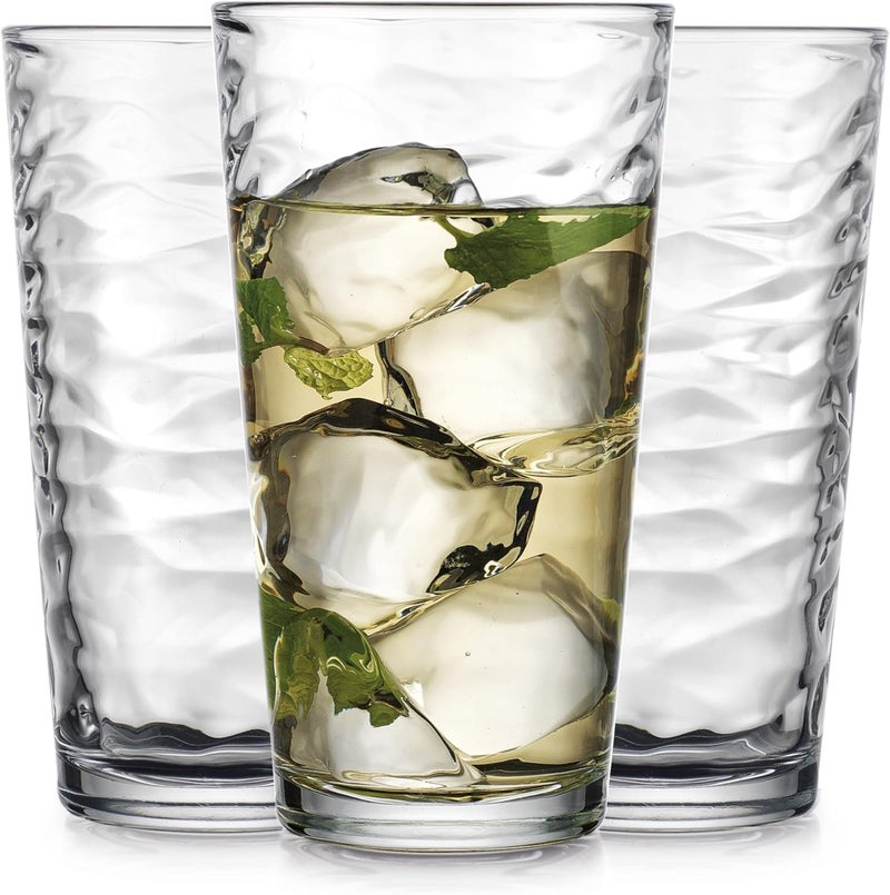 Glaver's Drinking Glasses Set of 10 Highball Glass Cups, 17 Oz Cooler Glassware. Home and Bar Everyday Basic Drinkware Elegant Kitchen Glasses for Water, Juice, Cocktails, Iced Tea. - Image 1