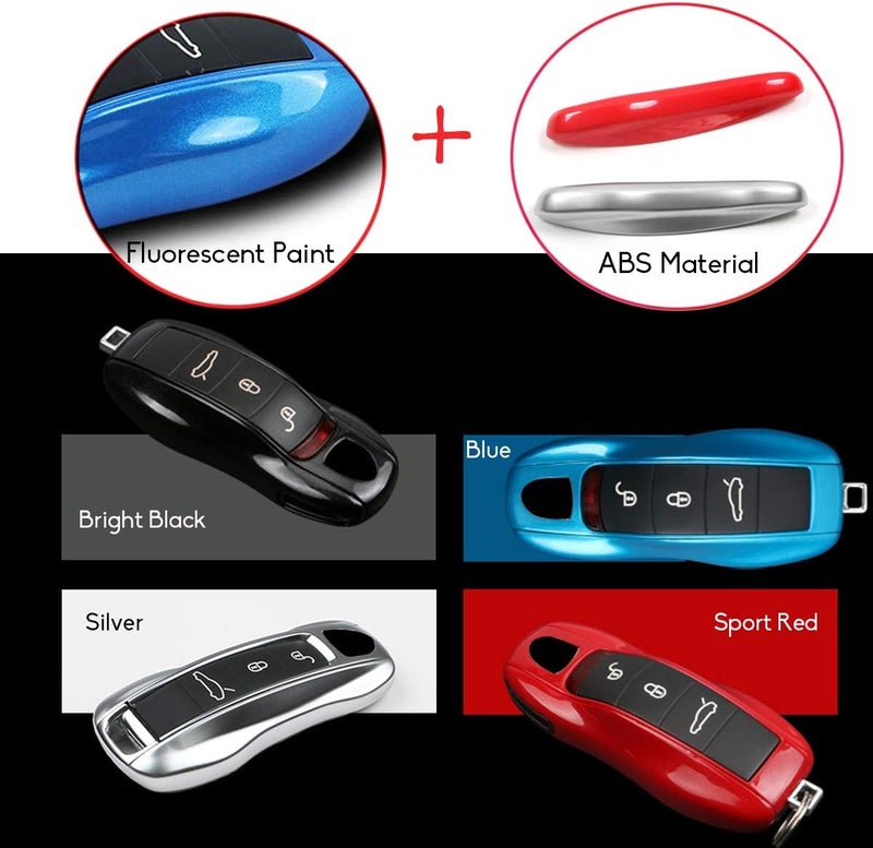 Jaronx 3PCS Remote Key Covers Compatible with Porsche, Glossy Silver Key Fob Shell Cover Painted Keyless Entry Skin Protectors (Compatible with:Porsche Boxster Turbo Cayenne Panamera Macan Cayman 911) - Image 4