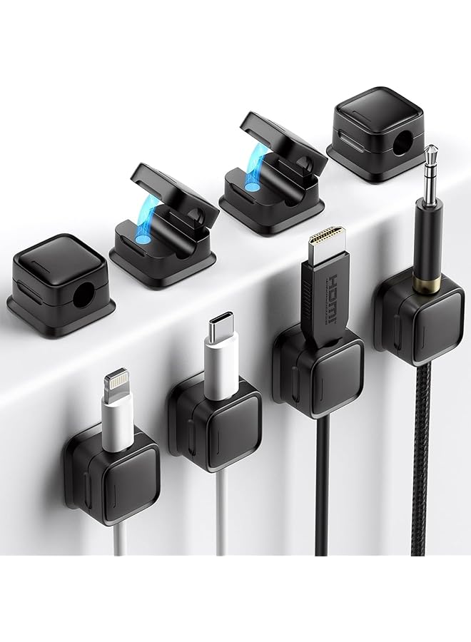 erorex Cord Organizer Holder 8 Pcs Magnetic Cord Organizer Wire Holder Keeper Organizer Management Hide Or Organize Usb Charger Cable Sutible For Home Office Table Edges Table Corners - Image 1