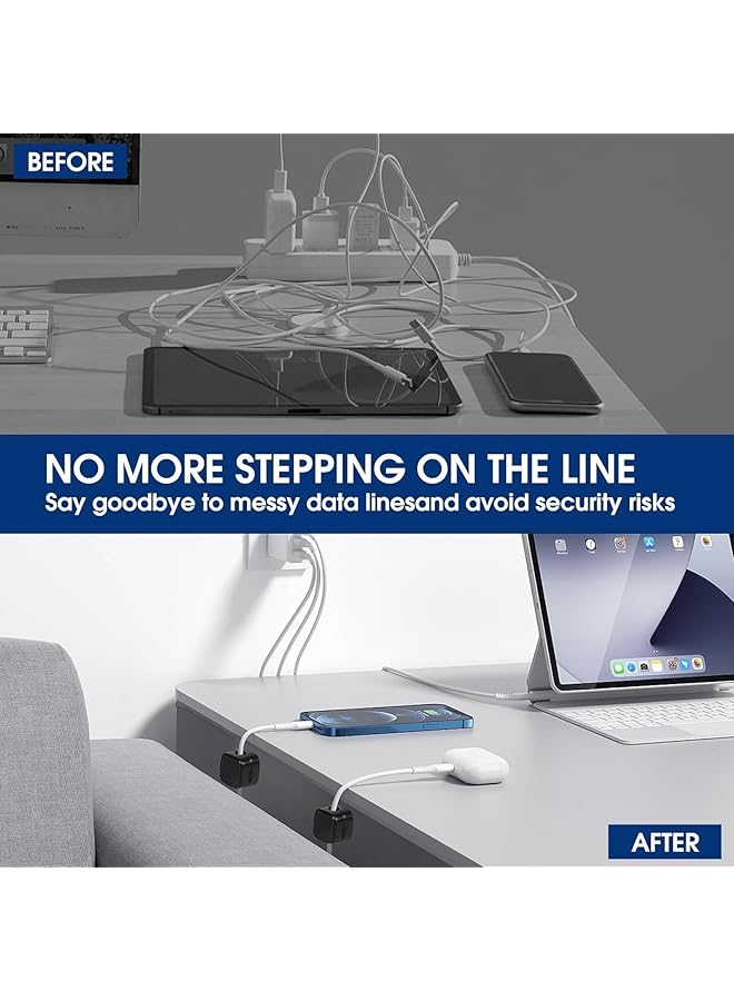 erorex Cord Organizer Holder 8 Pcs Magnetic Cord Organizer Wire Holder Keeper Organizer Management Hide Or Organize Usb Charger Cable Sutible For Home Office Table Edges Table Corners - Image 4