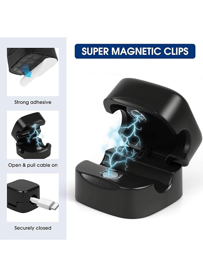 erorex Cord Organizer Holder 8 Pcs Magnetic Cord Organizer Wire Holder Keeper Organizer Management Hide Or Organize Usb Charger Cable Sutible For Home Office Table Edges Table Corners - Image 2