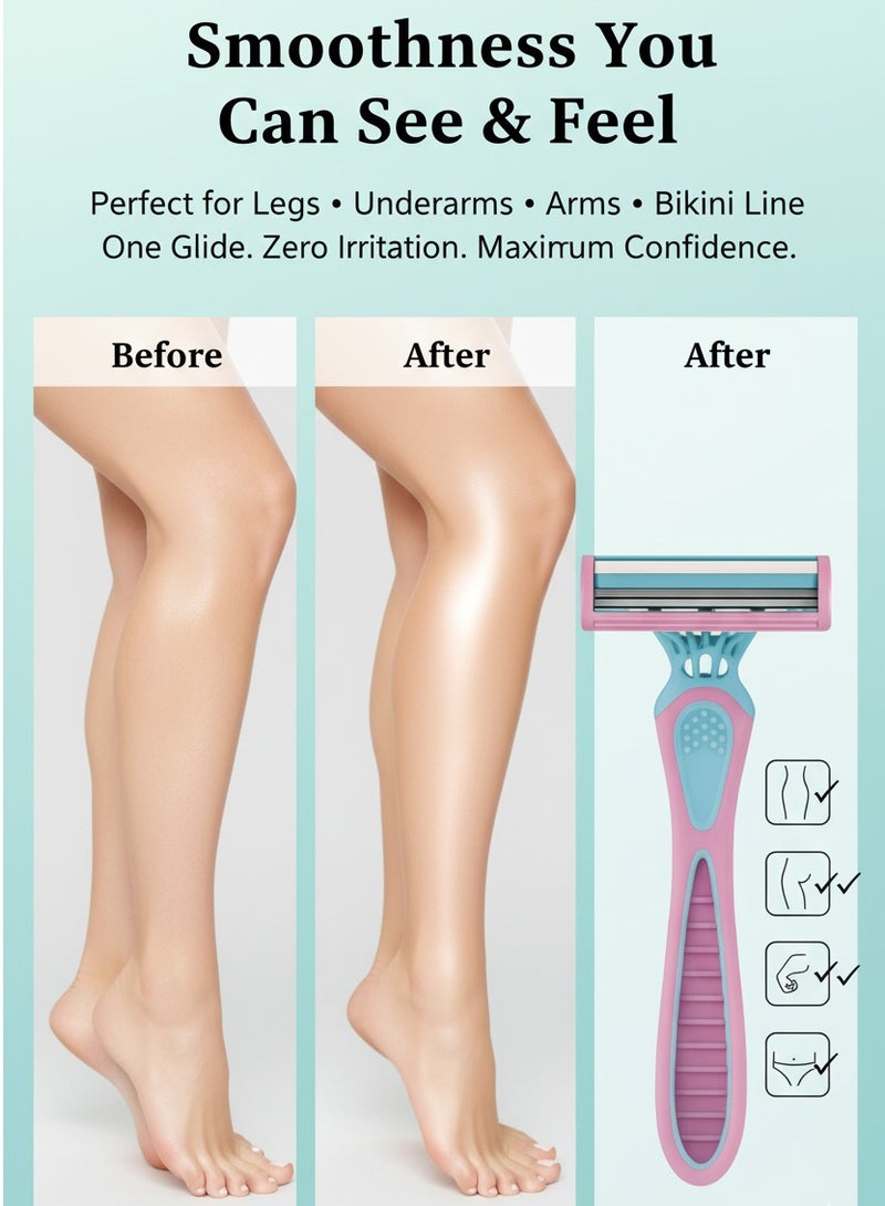 BOLAND LAURA Women's Stainless Steel Disposable Razor3Blade Disposable Razors 5pcs - Image 5