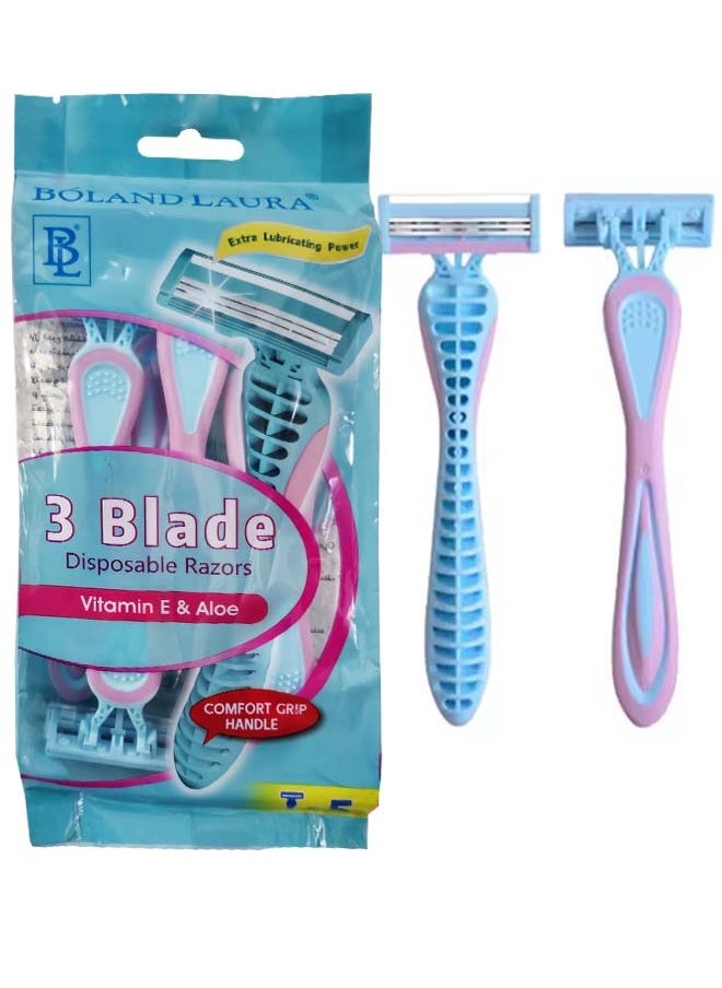 BOLAND LAURA Simply Women's Stainless Steel Disposable Razor 3pcs Double Blade Razor 6pcs  - Image 1