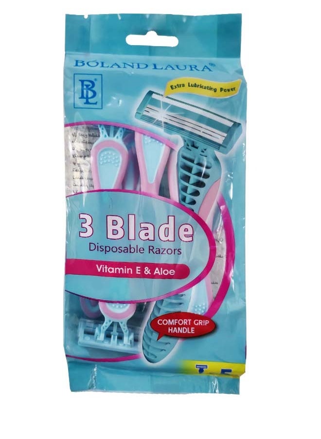 BOLAND LAURA Simply Women's Stainless Steel Disposable Razor 3pcs Double Blade Razor 6pcs  - Image 2