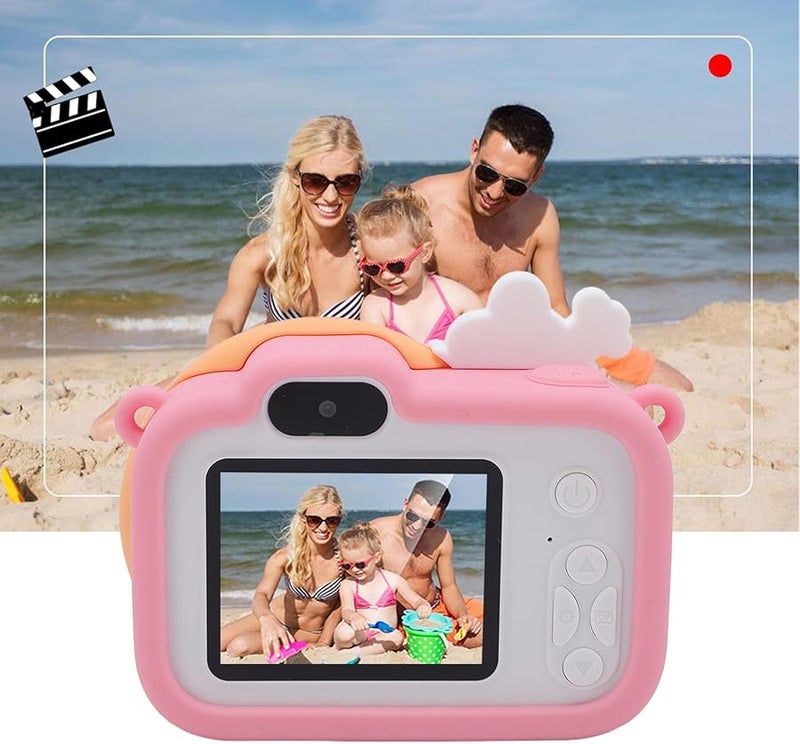 Pink Dual Lens 1080P Digital Camera Compact Auto Focus Shockproof Silicone Design - Image 5