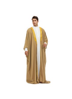 Generic Satin Embroidered Muslim Graduation Robe Caramel  - Image 1