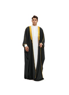 Generic Satin Embroidered Muslim Graduation Robe Caramel  - Image 3