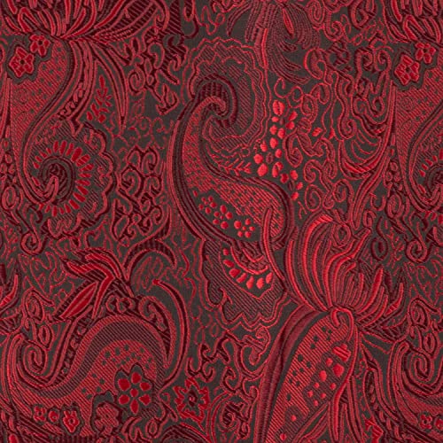 The Tie Hub Paisley Burgundy Microfiber Pocket Square for Men – Soft Woven Finish - Image 5