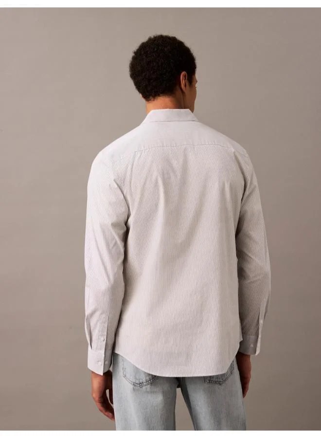 CALVIN KLEIN Long Sleeve Regular Fit Strip Shirt