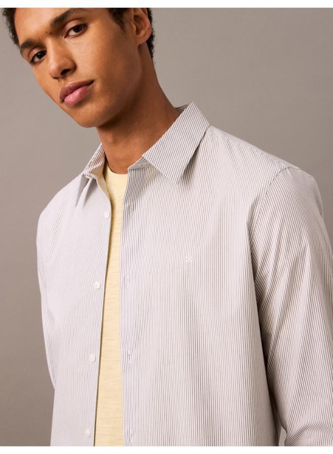 كالفن كلاين قميص مخطط بأكمام طويلة بقصة عادية - Image 3