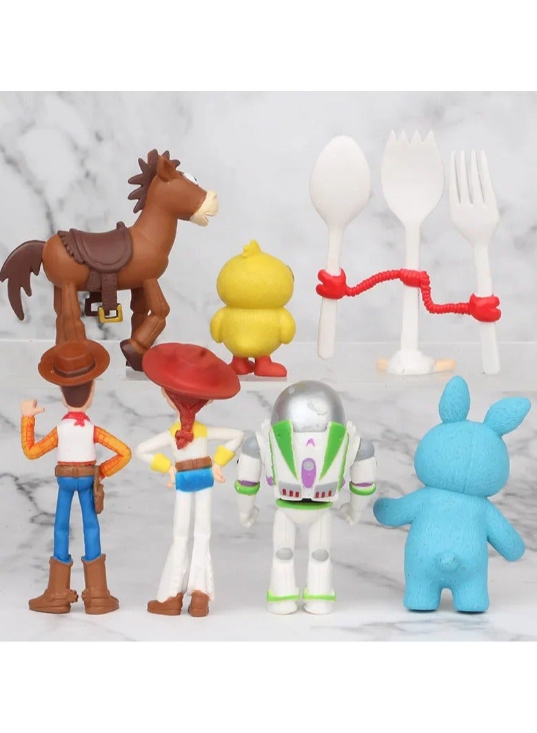 7pc Toy Story 4 Action Figures Toys Woody Jessie Buzz Lightyear Forky  Bear Figura Model Doll Figurine - Image 2