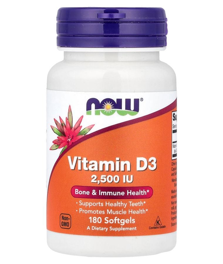 now Vitamin D3 2500 IU 180 Softgels