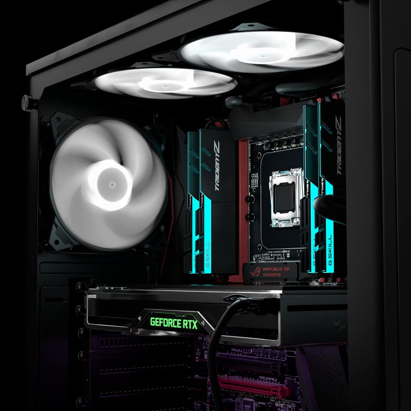 upHere Long Life 120mm 3-Pin High Airflow Quiet Edition White LED Case Fan for PC Cases, CPU Coolers, and Radiators 3-Pack,PF120WT3-3 - Image 5