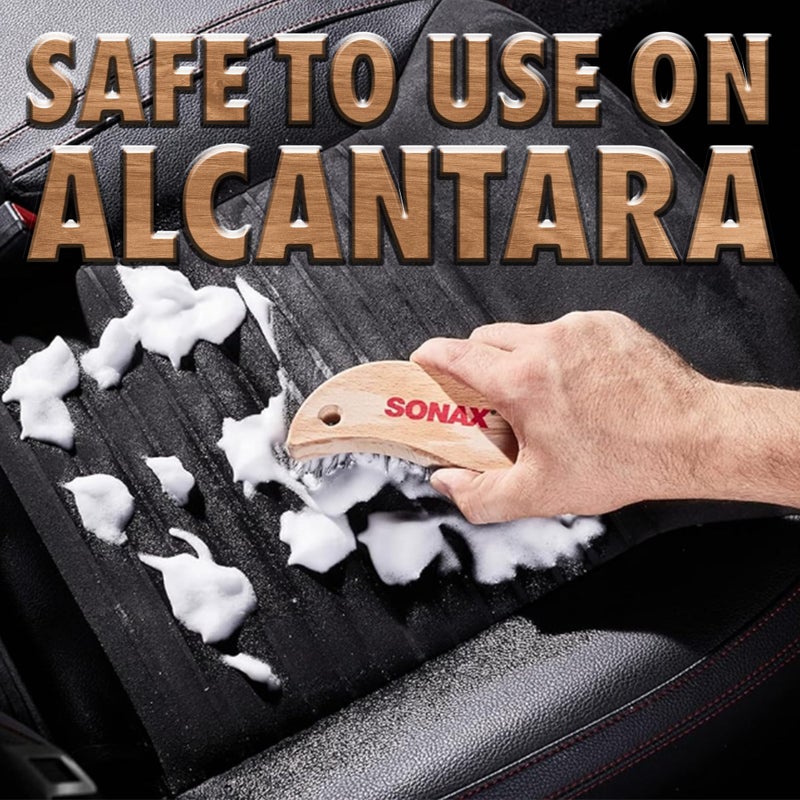 SONAX Textile & Leather Brush | Professional Interior Cleaning Brush for Fabric Upholstery Alcantara & Leather Surfaces | Durable, Ergonomic Car Detailing Tool | 416741 - Image 3