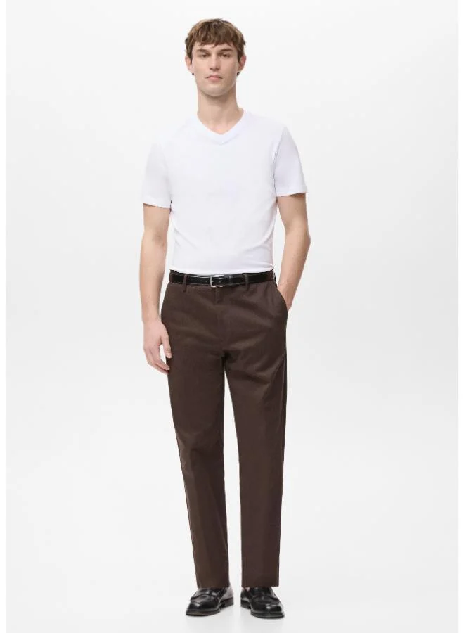 Mango Man  cotton slim-fit V-neck t-shirt for Men | Best Price UAE