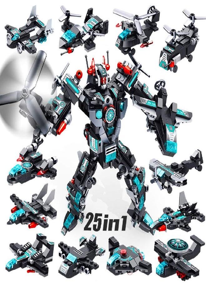 VATOS - VATOS STEM Robot Building Toys, 577 PCS Construction Toys 25-in-1 STEM Toys for 6 Year Old Boys Creative Building Bricks Engineering Vehicles Blocks Kit for Kids Age 6 7 8 9 10 11 Year Old - Image 1