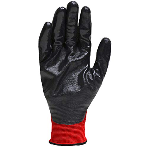 grease monkey General Purpose Nitrile Coated 10 Pairs,Red - Image 2