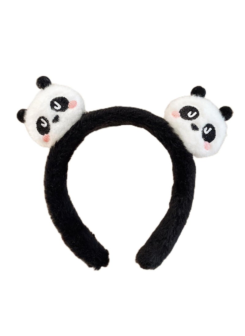 AEGYPIUS AEGYPIUS Panda Ears Headband 55 Inches Soft Plush Panda Ears Headband Adult Panda Headband Adult Panda Ear Headband Panda Head Panda Bear Ears Black Bear Ears Headband White Bear Ears Headband 