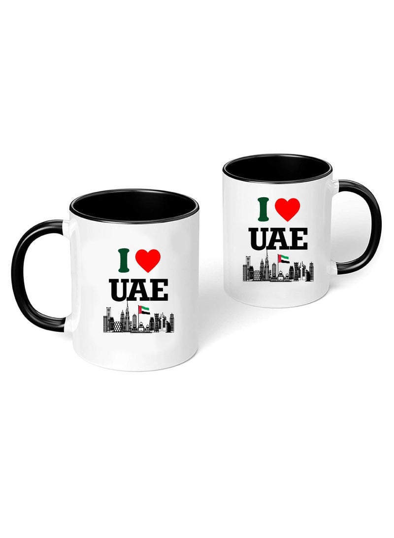 كوب سيراميك لليوم الوطني الإماراتي بلونين - أمة حيث تتحقق الأحلام - هدايا لليوم الوطني لدولة الإمارات العربية المتحدة - Image 2