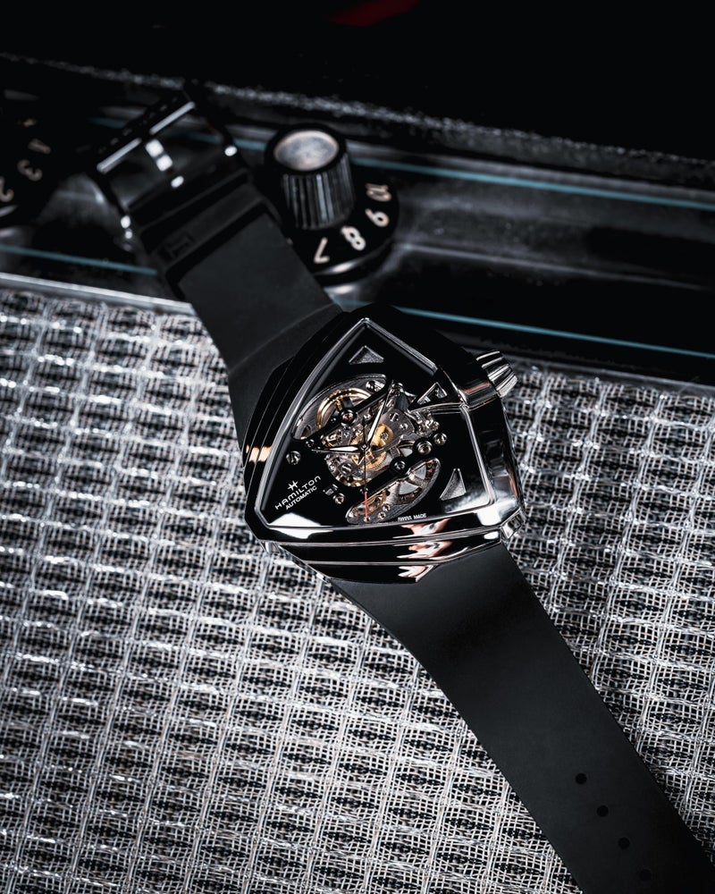 Hamilton Watch Ventura XXL Skeleton Auto | Swiss Made | 45.5mm x 46mm Stainless Steel Case | Black Dial Analog Watch | Black Rubber Strap (Model: H24625330) - Image 5