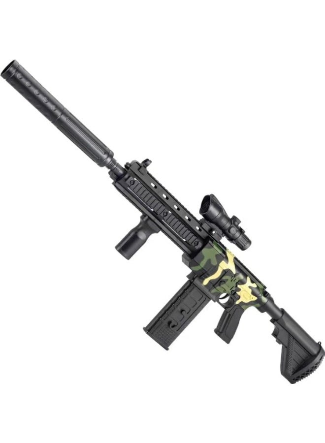 Manual Toy Gun,10 Rounds Soft Bullet Gun,Hand Loaded Machine Gun Toy for Boys,Unique Gifts for Over 3 years old Children (Black)
