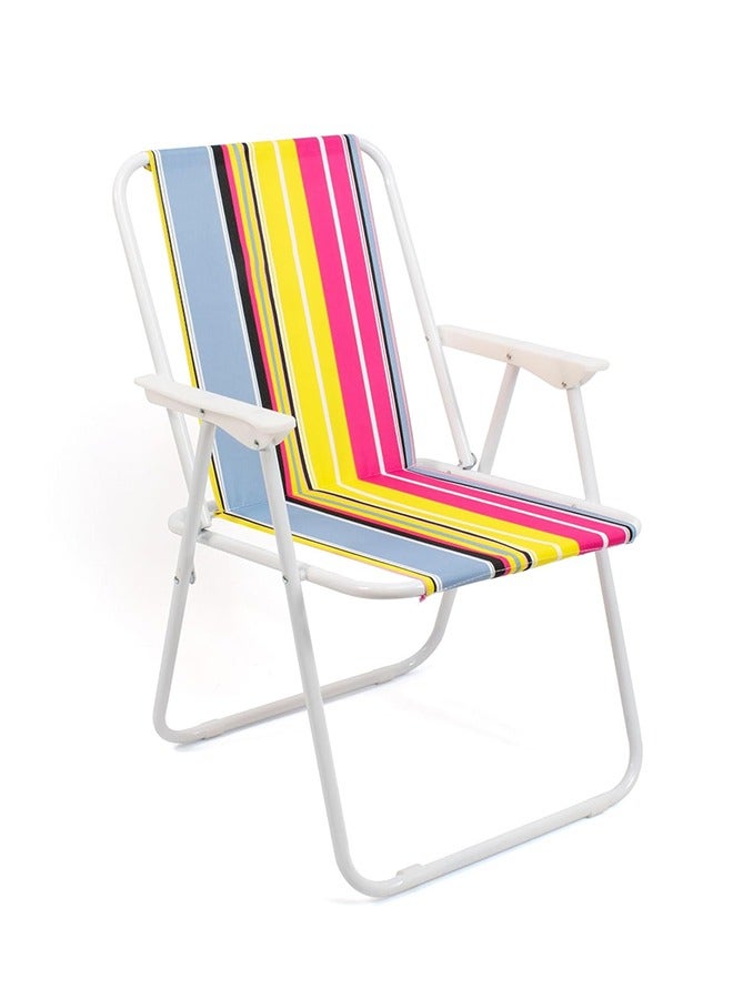 كرسي تخييم قابل للطي | كرسي قابل للطي للحديقة والشاطئ متعدد الألوان - Image 1