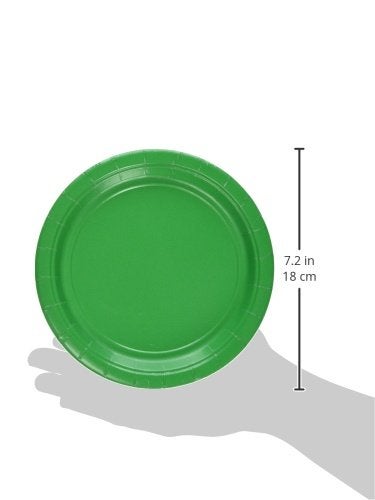 Amscan Festive Green Round Paper Plates - 6.75" (50 Pc) - Sturdy & Eco-Friendly Party Essentials - Perfect for Celebrations & Events - Image 2