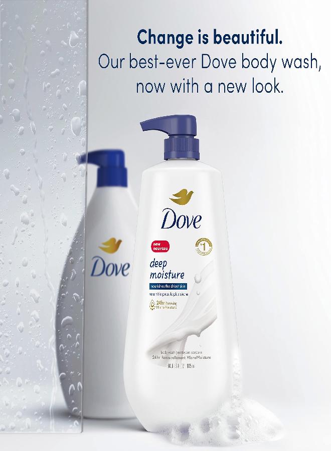 Dove Body Wash with Pump Deep Moisture For Dry Skin Moisturizing Skin Cleanser with 24hr Renewing MicroMoisture Nourishes The Driest Skin 30.6 oz - Image 3