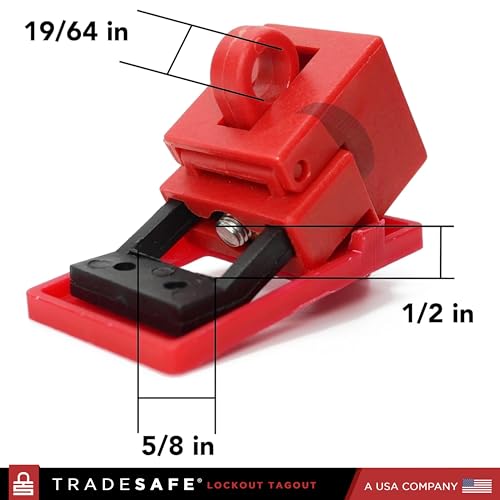 TRADESAFE Circuit Breaker Lockout Device, 10 Pack, 120/277 Volt, Clamp-on Single Pole Breaker Lock Out Device, OSHA Compliant, Premium Grade, Medium - Image 2
