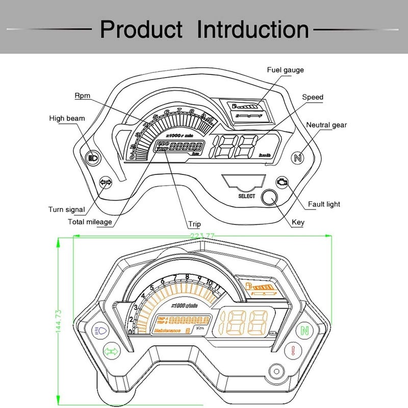 DEMULAX Digital Motorcycle Speedometer for FZ16 - Image 3