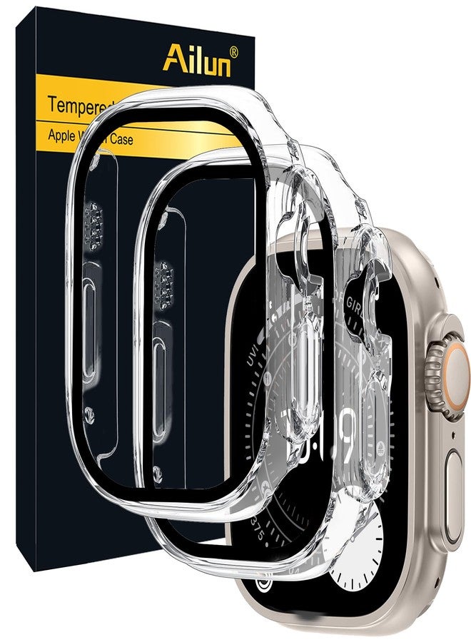 أيلون واقي شاشة Ailun لساعة Apple Watch Ultra [49 مم]، غطاء صلب من البولي كربونات [عبوة من قطعتين] [شفاف] - Image 1