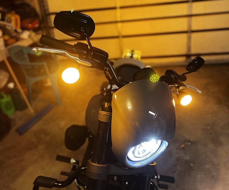 iJDMTOY 2-Inch White Halo/Amber Inner 1157 Front & Red Full LED Rear Turn Signal Light Bulbs Compatible with Harley Davidson Touring Electra Glide Road King Sportster Motorcycles - Image 3