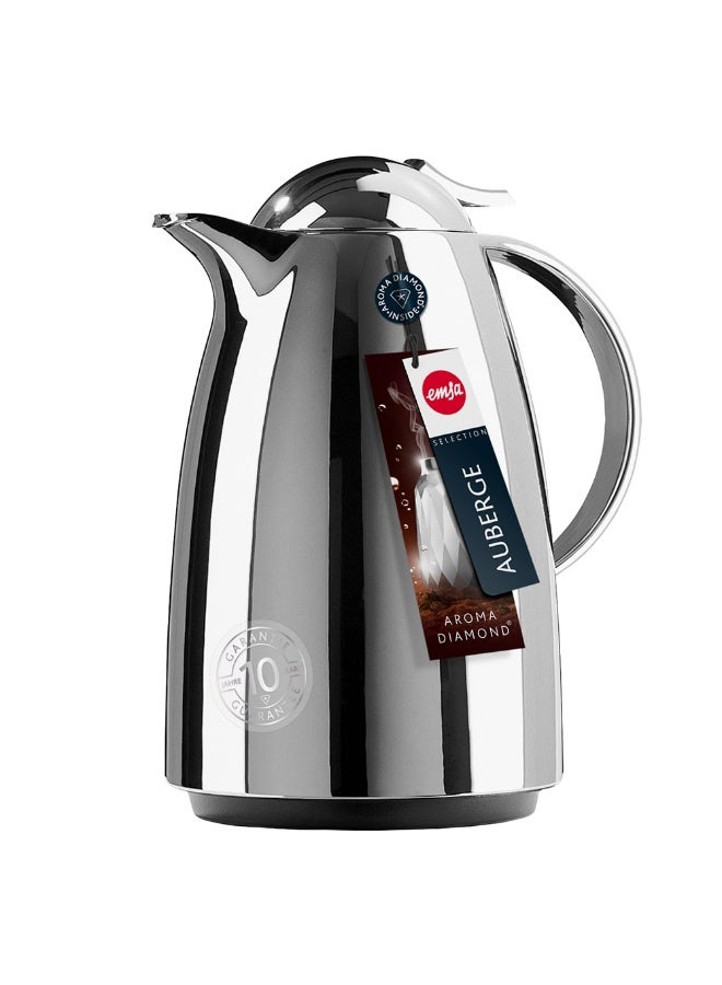 EMSA Auberge Quick Tip Vacuum Flask 1.5L – Chrome Large Insulated Drink Jug for Tea, Coffee & Hot or Cold Beverages – Made in Germany - Image 5