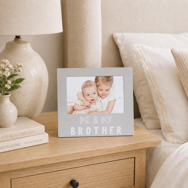 Pearhead Me and My Brother Sentiment Photo Frame,Sibilng Pictures, Gray,1 Count(Pack of 1) - Image 5