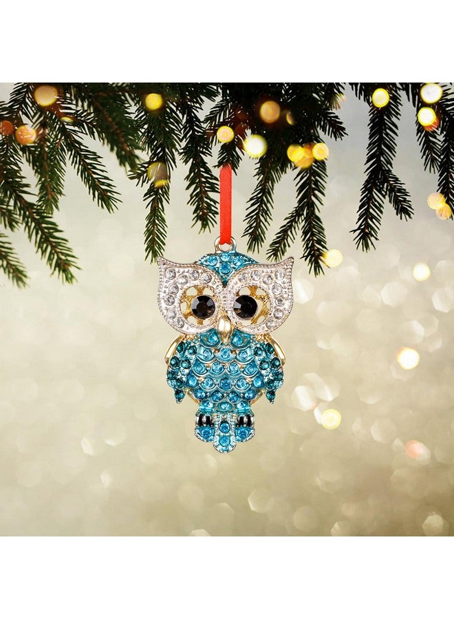 WaaHome Teal Owl Christmas Ornaments Metal Owl Keepsake Ornaments for Christmas Tree Decorations, Owl Decor Christmas Ornaments Gifts for Women Girls Mom Kids Owl Lovers - Image 5