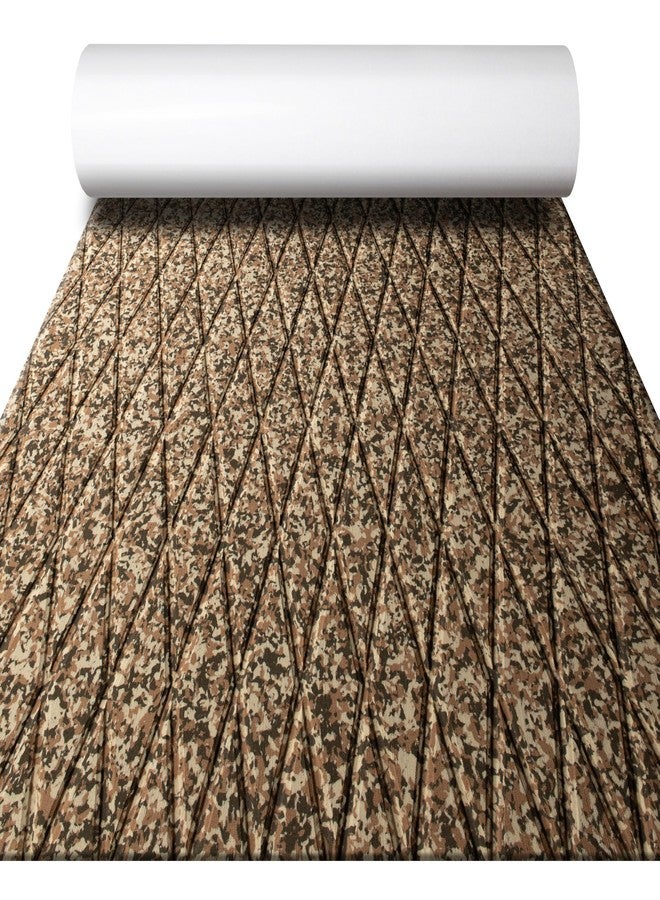 FOCEAN EVA Foam Boat Flooring, Sea Vinyl Decking Camo Brown Diamond Deck Mats with self Adhesive for Bass Boats Pontoon Boats Jon Boats RV Yacht Kayak Floor 94"x15" - Image 1
