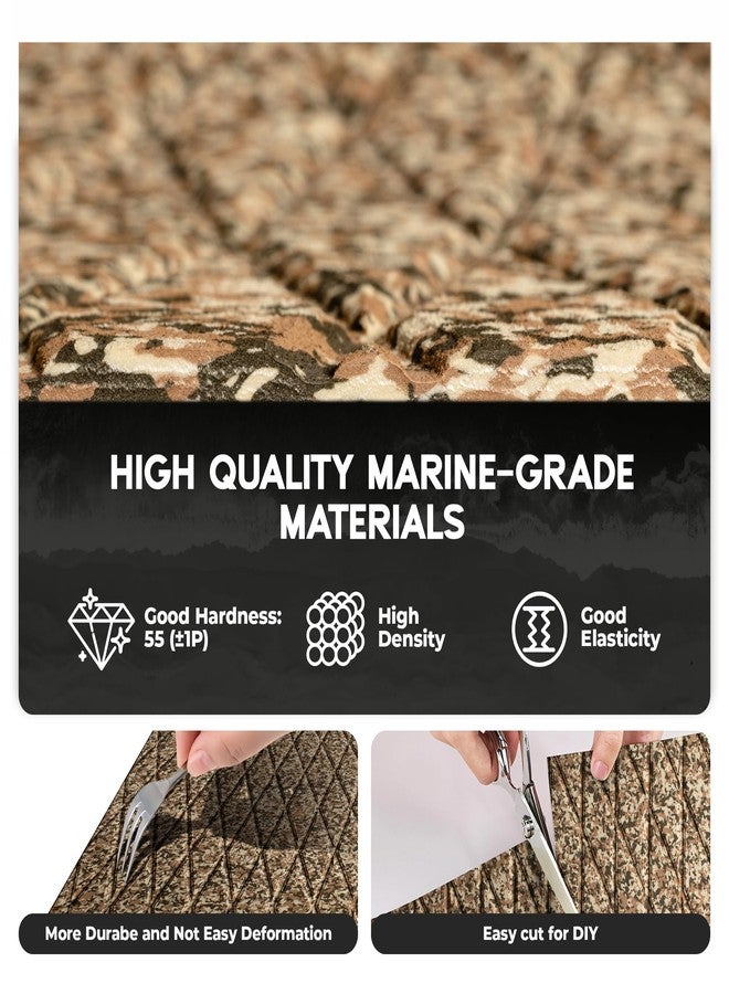 FOCEAN EVA Foam Boat Flooring, Sea Vinyl Decking Camo Brown Diamond Deck Mats with self Adhesive for Bass Boats Pontoon Boats Jon Boats RV Yacht Kayak Floor 94"x15" - Image 4