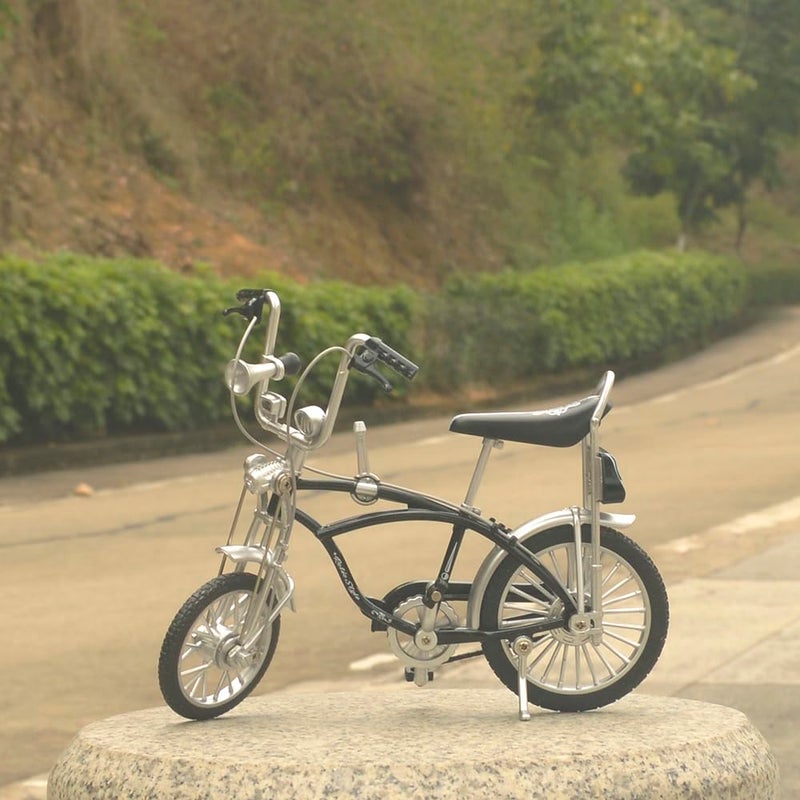 Ailejia Retro Bicycle Model Ornament For Kids Vintage Metal Desktop Mini Retro Style Alloy Classical Bike Toy Finger Bike Models Toys  Creative Iron Art Tabletop Ornament Toys (Schwin Black) - Image 5