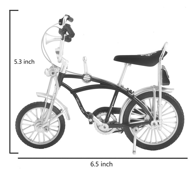 Ailejia Retro Bicycle Model Ornament For Kids Vintage Metal Desktop Mini Retro Style Alloy Classical Bike Toy Finger Bike Models Toys  Creative Iron Art Tabletop Ornament Toys (Schwin Black) - Image 2
